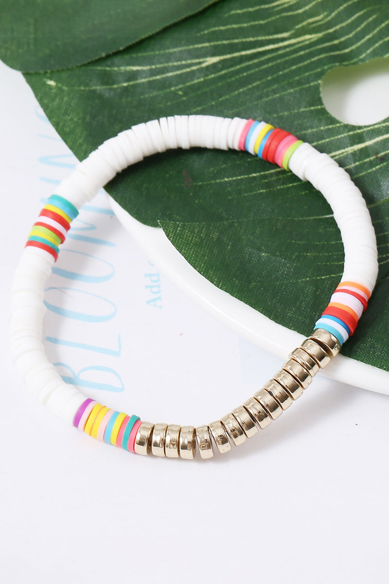6PCS COLORFUL BEADED BRACELET, 6PCS PER 1 PACK