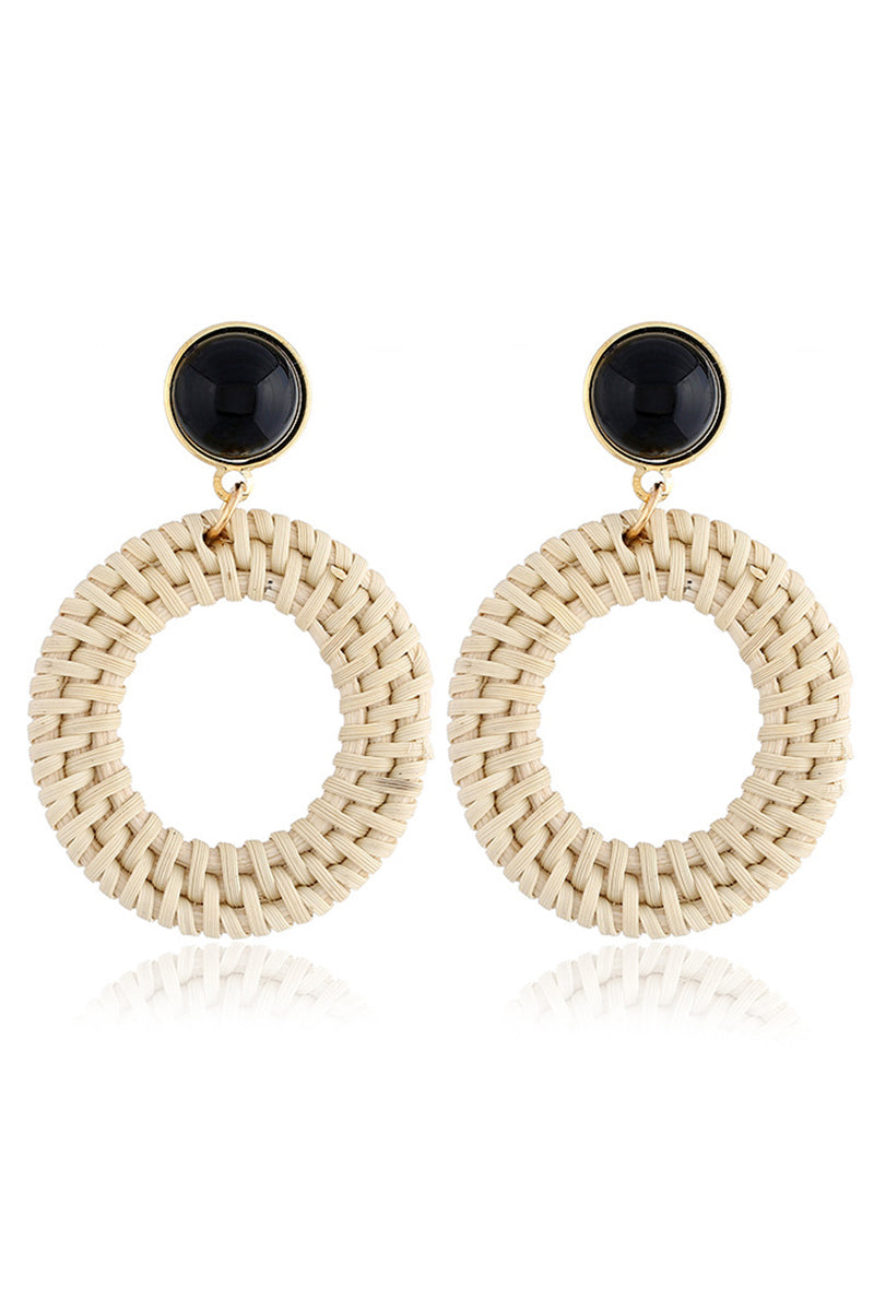 BRAIDED ROUND DROP EARRINGS