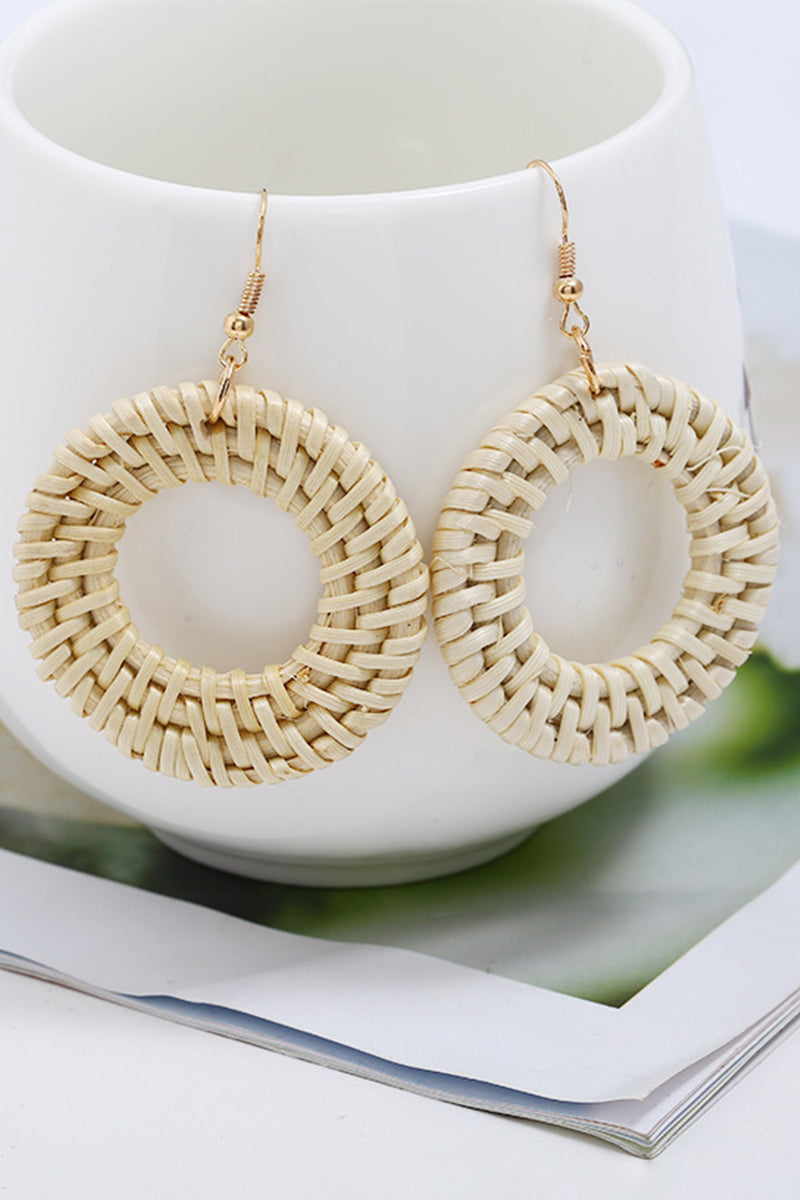 BRAIDED ROUND DROP EARRINGS