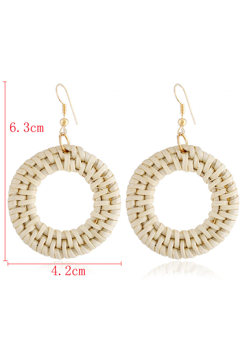 BRAIDED ROUND DROP EARRINGS