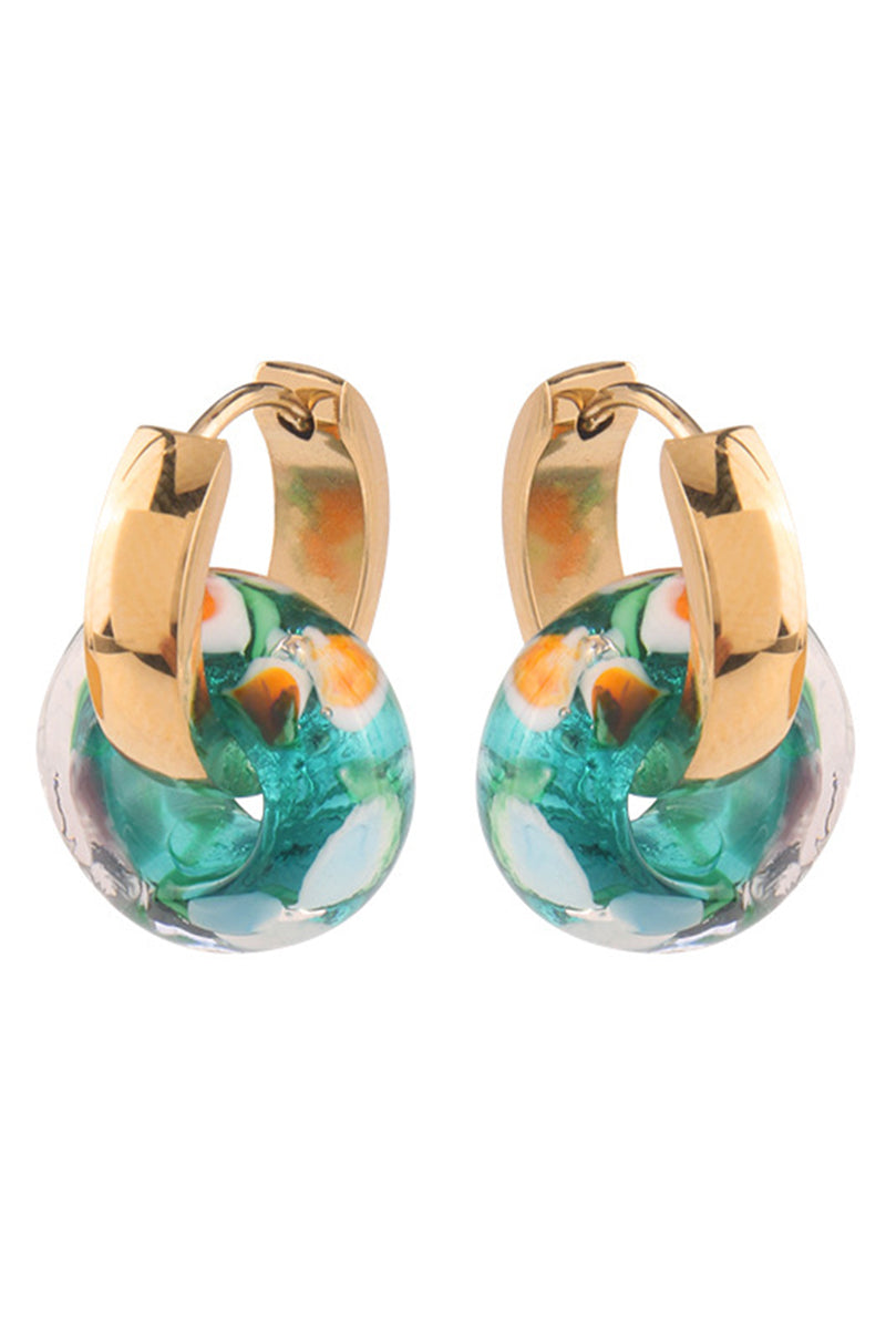 RETRO COLOR HOOP EARRINGS