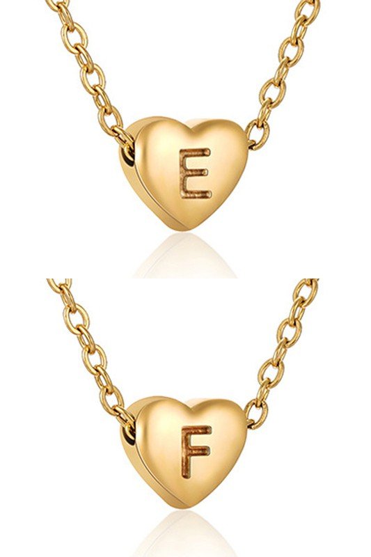 HEART A-Z ALPHABET INITIALS PENDANT NECKLACE