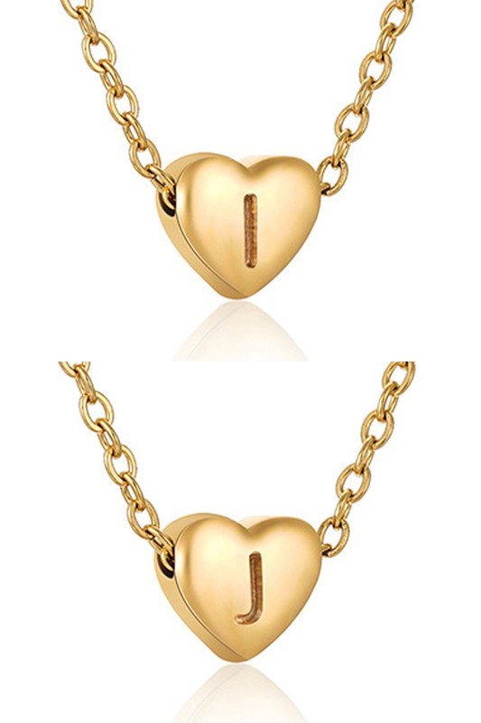 HEART A-Z ALPHABET INITIALS PENDANT NECKLACE