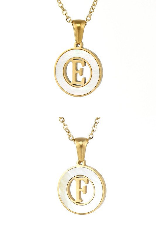 CIRCLE INITIALS PENDANT NECKLACE