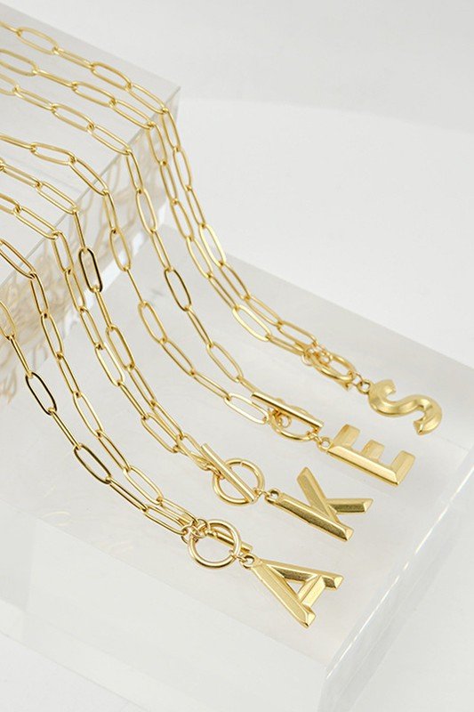 INITIALS PENDANT TRENDY LARIAT NECKLACE