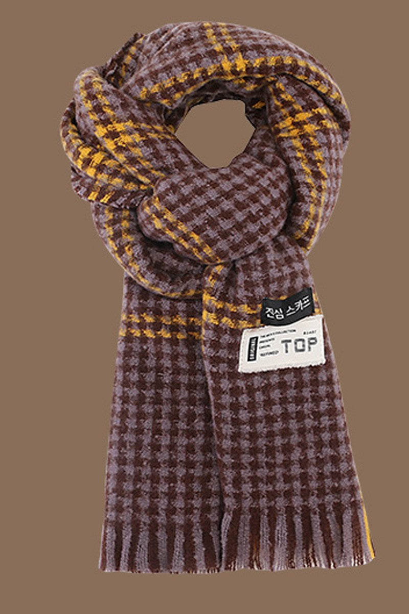 RETRO PLAID HOUNDSTOOTH WARM SCARF
