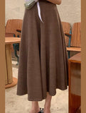 MIDI LENGTH HIGH WAIST CASUAL SKIRT - Doublju