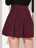 WOMEN FRONT BUTTONED CORDUROY UMBRELLA SKIRT