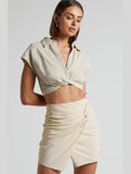 WOMEN FRONT TIED SHORT LENGTH MINI SKIRT