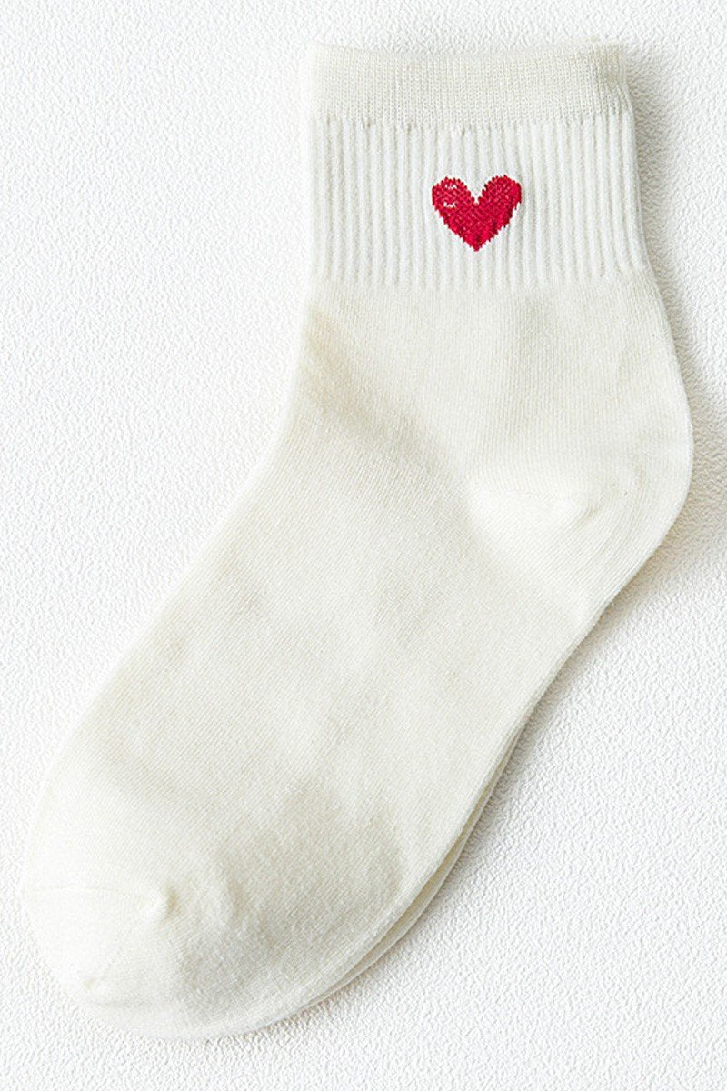 HEART PRINTED ANKLE TRENDY SOCKS