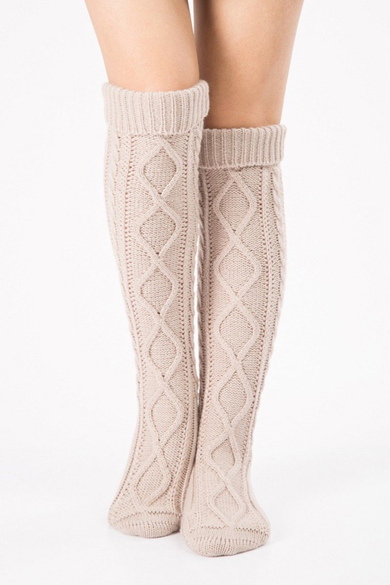 LOZENGE PATTERN KNIT SOCKS