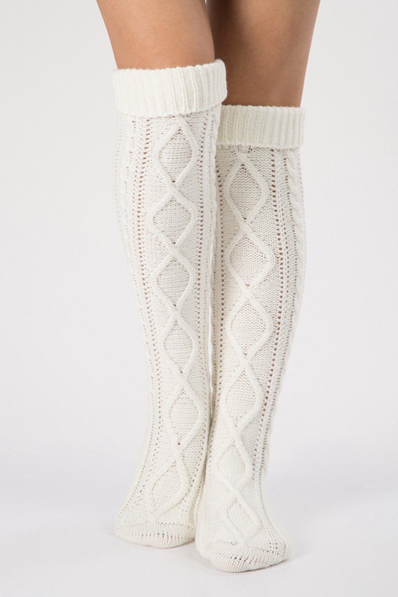 LOZENGE PATTERN KNIT SOCKS