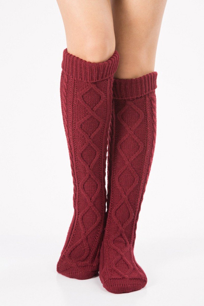 LOZENGE PATTERN KNIT SOCKS