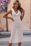 COLLARED DRESS STYLE KNIT COVER UP - Doublju