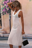 COLLARED DRESS STYLE KNIT COVER UP - Doublju