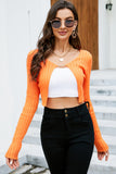 WOMEN LONG SLEEVE CROP SHORT KNIT SHRUG CARDIGAN