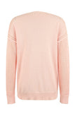 WOMEN LOOSE NECK CHUNKY KNIT SLEEVE SWEATSHIRT