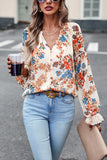 WOMEN LIGHTWEIGHT LANTERN SLEEVE BUTTON BLOUSE