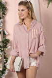 CONTRAST YOKE DETAILED BUTTON DOWN RAYON SHIRTS - Doublju
