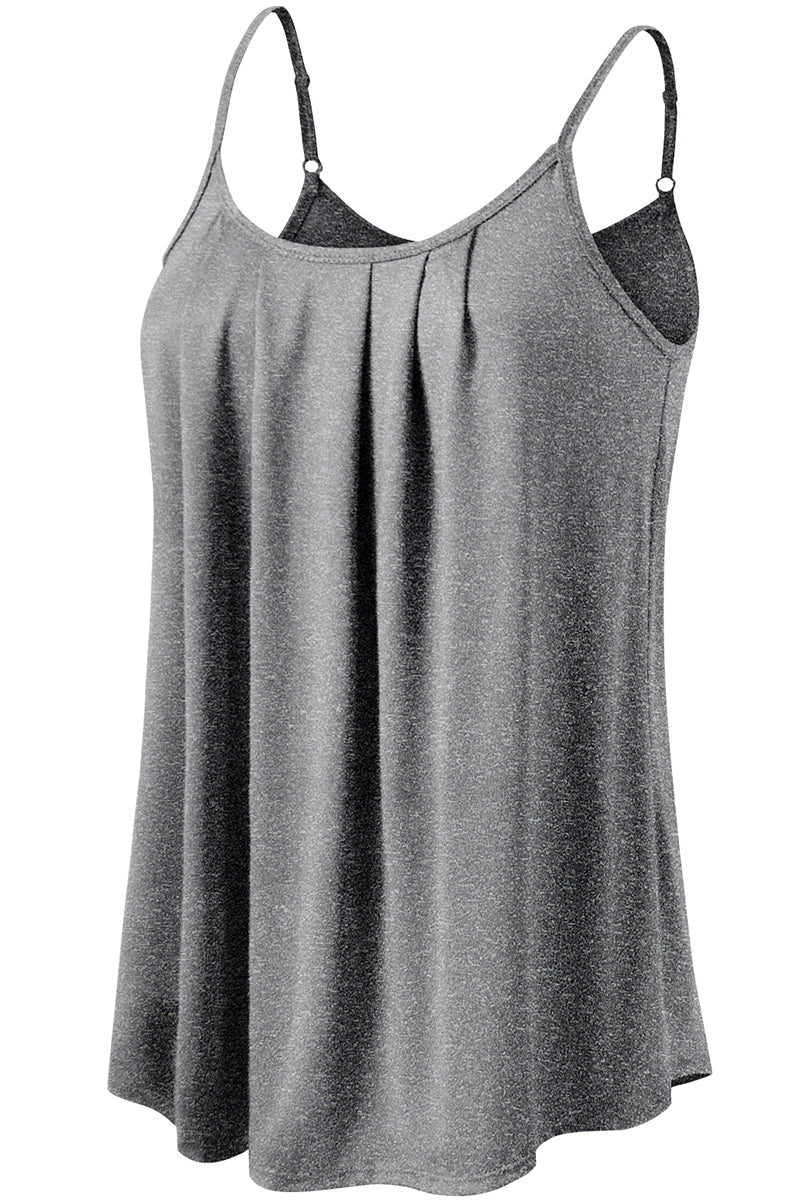 FRONT PLEATED CAMI TANK TOP WITH PLUS SIZE