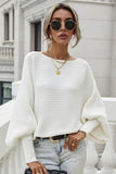 LOOSE STRAPLESS LARGE SIZE SOLID COLOR SWEATER - Doublju