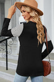 LEOPARD STRIPE BLOCKED CASUAL PULLOVER - Doublju
