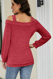 WOMEN CUT OUT SHOULDER SEXY PULLOVER TOP - Doublju