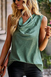 PATTERNED SLEEVELESS CASUAL TOP - Doublju