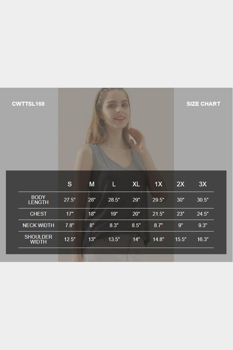 V NECK WIDE SLEEVELESS SOLID TEE SHIRTS TOPS - Doublju